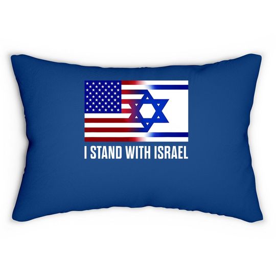 I Stand With Israel Patriotic Flag Lumbar Pillow