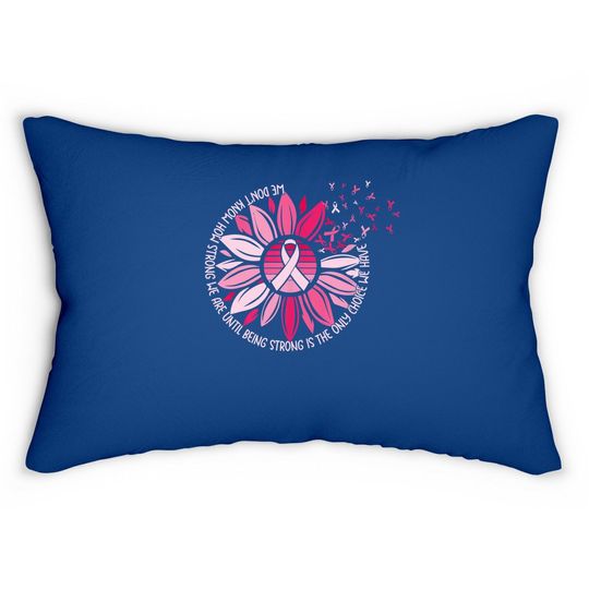Sunflower Pink Ribbons Breast Cancer Awareness Warrior Lumbar Pillow