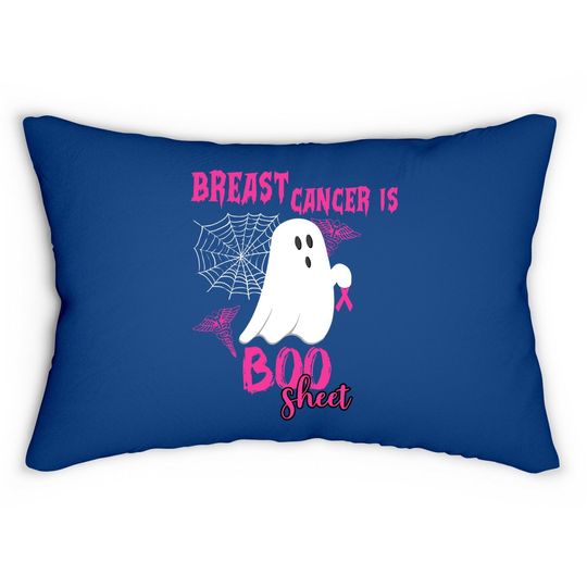 Breast Cancer Is Boo Sheet Pink Ribbon Ghost Spiderweb Lumbar Pillow