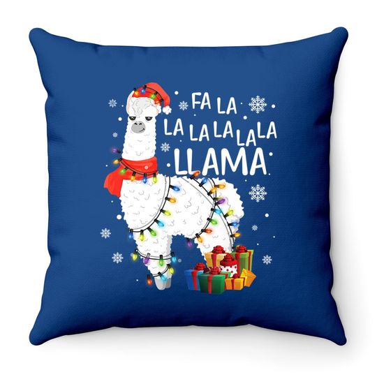 Fa La La Llama Funny Christmas Throw Pillow