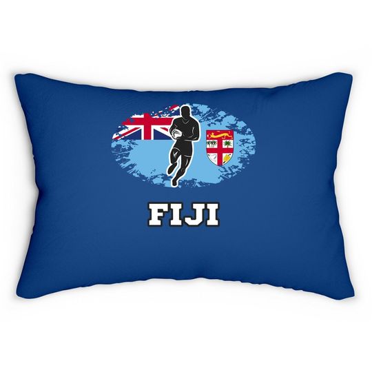 Fiji Flag Rugby Team Lumbar Pillow