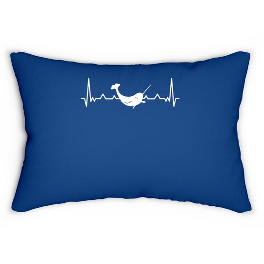 Narwhal Heartbeat Lumbar Pillow