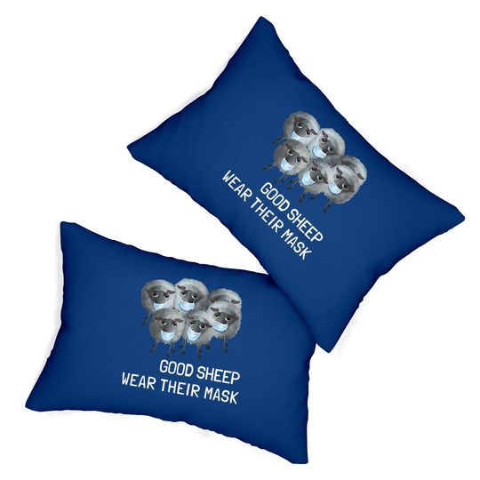 Sweet Sheep - Good Sheep Wear Their Mask  lumbar Pillow