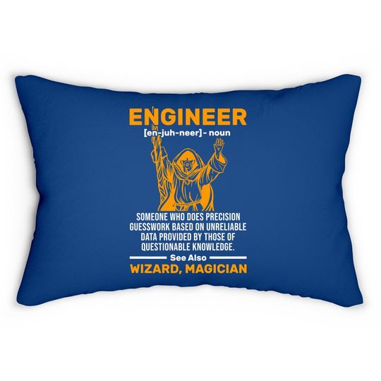 Funny Wizard Engineer Definition Civil Mechanical Engineer Lumbar Pillow