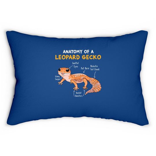 The Anatomy Of A Leopard Gecko Mom Reptile Dad Lumbar Pillow