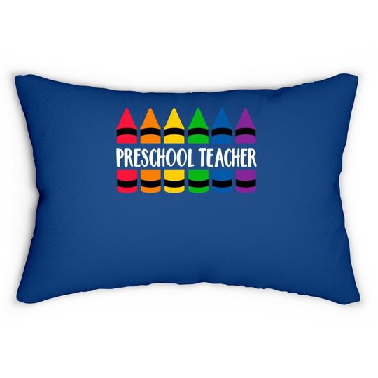 Preschool Teacher Teacher Crayon Lumbar Pillow
