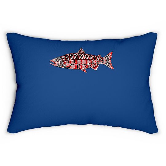 Salmon Native American Indian Pacific Northwest Coast Coho Lumbar Pillow