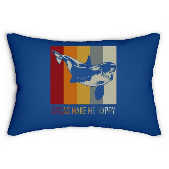 Orcas Make Me Happy Killer Whale Lumbar Pillow