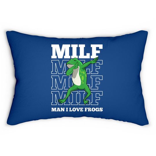 I Love Frogs Dabbing Amphibian Lumbar Pillow
