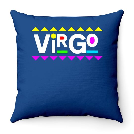Virgo Zodiac Design 90s Style Throw Pillow