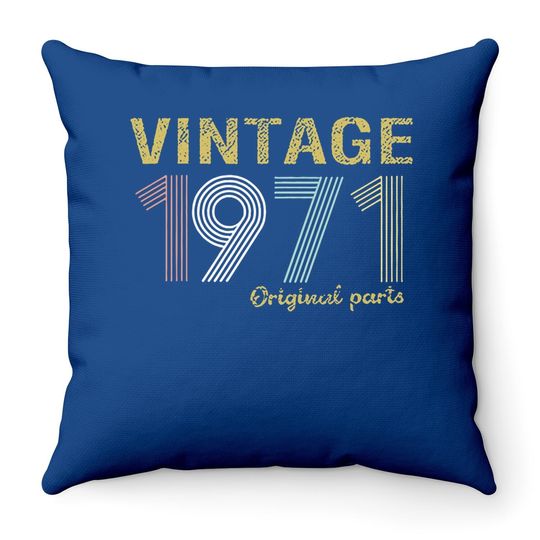 50th Birthday Vintage 1971 Throw Pillow