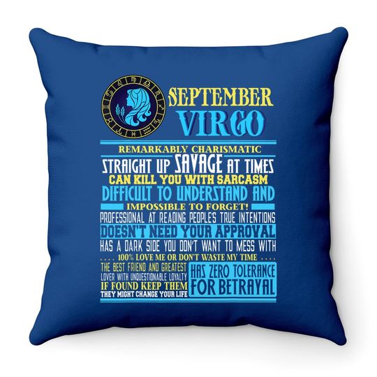 Virgo Facts September Virgo Throw Pillow