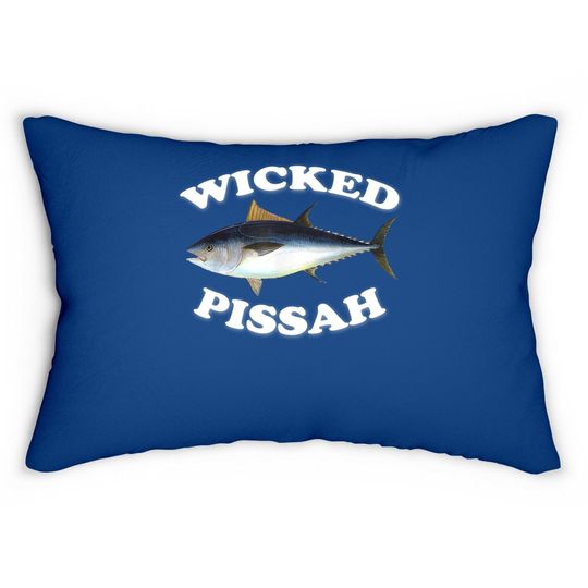Wicked Pissah Bluefin Tuna Illustration Fishing Angler Gear Lumbar Pillow
