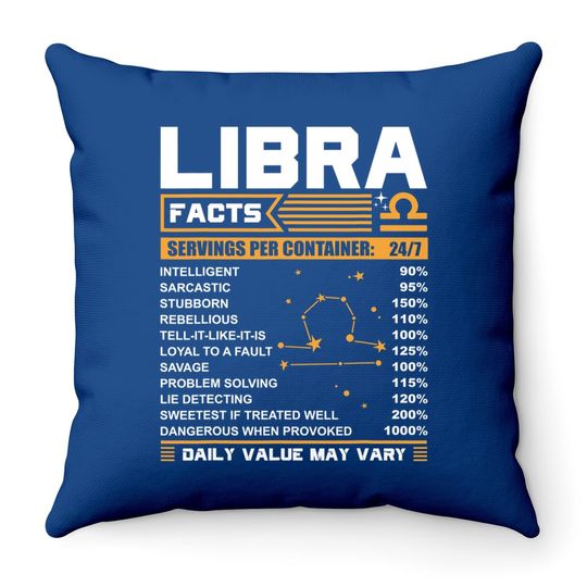 Libra Birthday Facts Throw Pillow