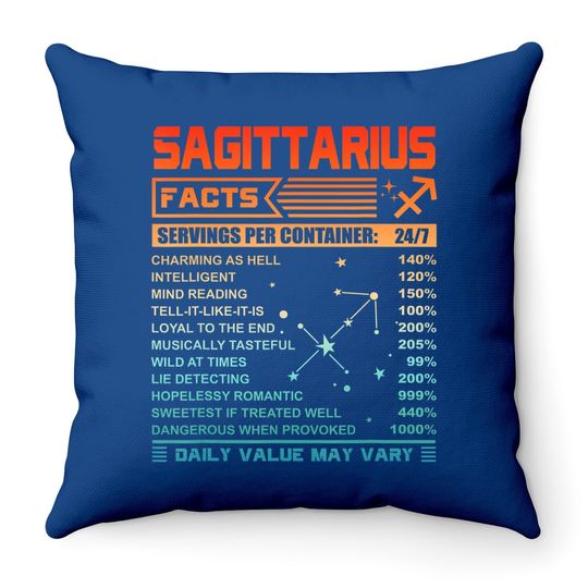 Birthday Sagittarius Facts Throw Pillow