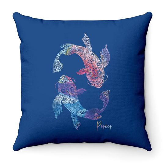 Pisces Zodiac Sign Throw Pillow