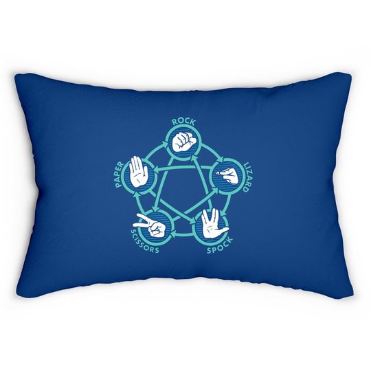 Rock Paper Scissors Lizard Spock Game Lumbar Pillow