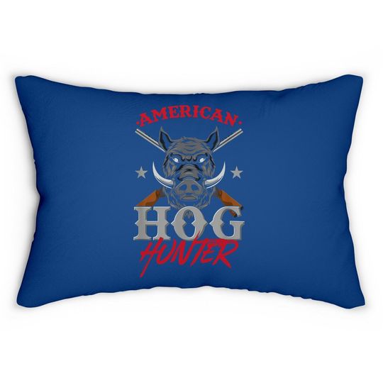American Hog Hunter Swine Boar Hunting Gift Lumbar Pillow
