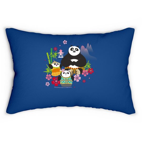 Kung Fu Panda Po And Pandas Floral Lumbar Pillow