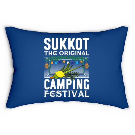 Sukkot The Original Camping Festival Sukkah Jewish Holiday Lumbar Pillow