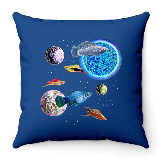 Platies Community Fish Tank Throw Pillow
