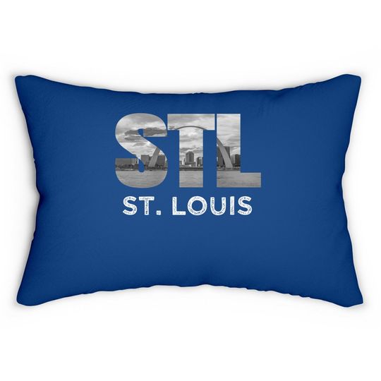 Downtown St Louis Missouri Skyline Art Gateway Arch Lumbar Pillow