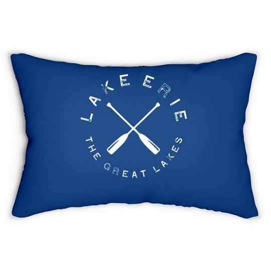 Lake Erie Great Lakes Vintage Retro Lumbar Pillow