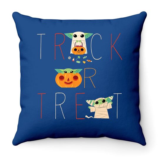 The Mandalorian Grogu Trick Or Treat Halloween Throw Pillow