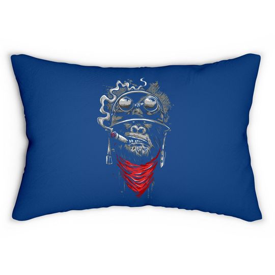 Gorilla Smoking A Cigar Powerful Animal Lumbar Pillow