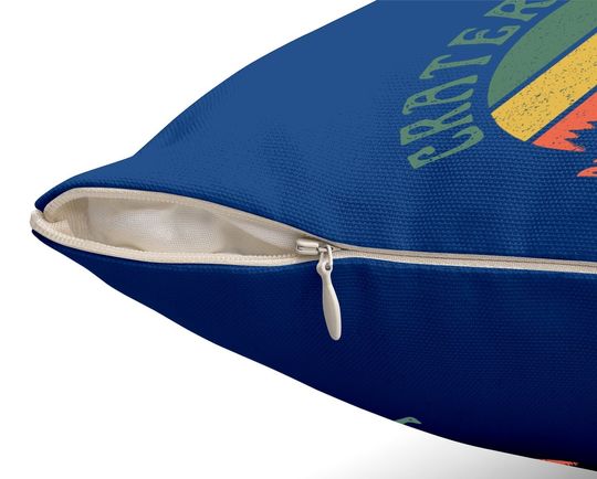 Crater Lake National Park Oregon Mountains Retro Sunset Throw Pillow