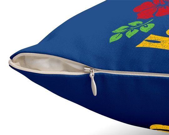 Honolulu Hawaii Flowers Distressed Color Print Throw Pillow