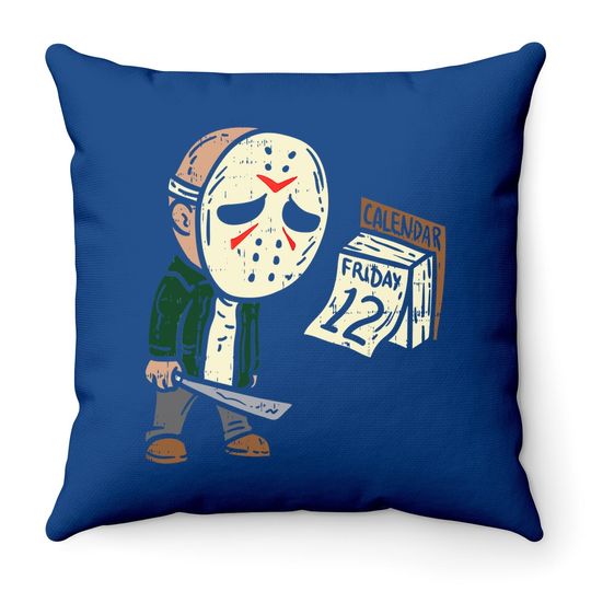Friday 12th Funny Halloween Horror Movie Humor Throw Pillow