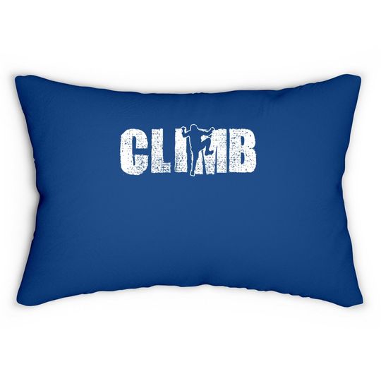 Climbing Vintage Climb Gift Bouldering Lumbar Pillow