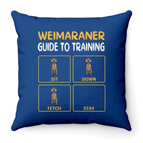 Weimaraner Guide To Training Dog Obedience Trainer Throw Pillow