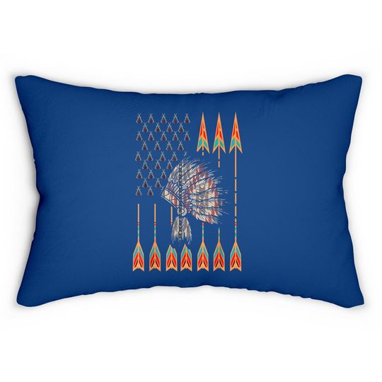 Native American Flag Usa For Indian Indigenous People Lumbar Pillow