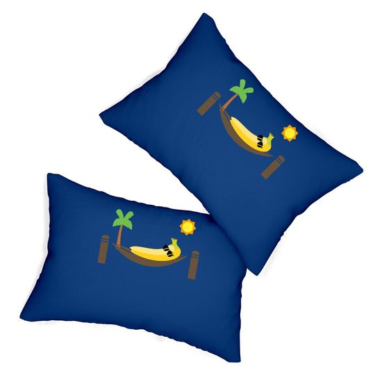 Banana In A Hammock Punny Fruit Lumbar Pillow