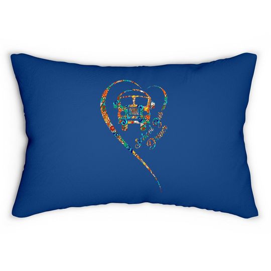 School Bus Driver Heart Yellow Bus Gift Lumbar Pillow