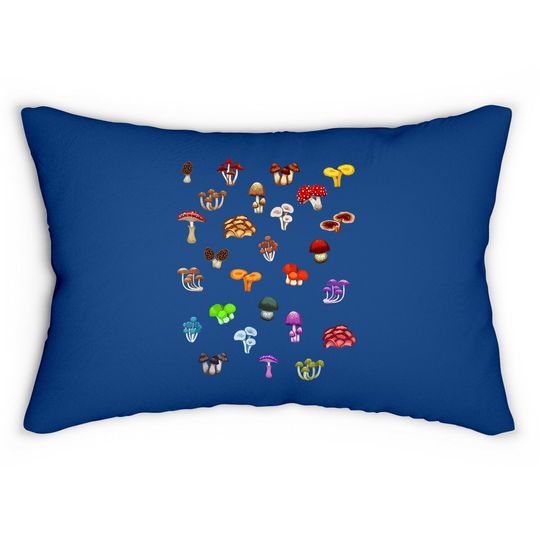 Wild Mushrooms Gift For Hunting Fungi Lumbar Pillow