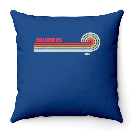 Columbus Ohio City State Hometown Vintage Throw Pillow