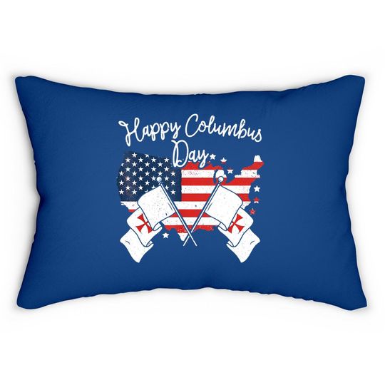Happy Columbus Day Lumbar Pillow
