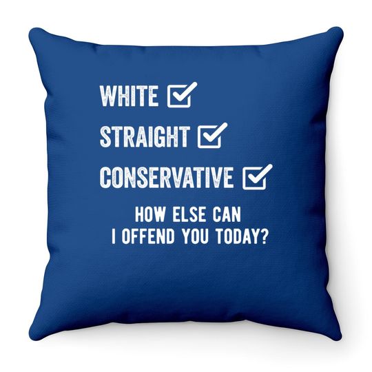 Republican White Straight Conservative Funny Throw Pillow