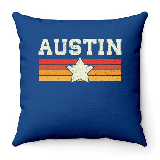 Austin Texas Retro Vintage Throw Pillow