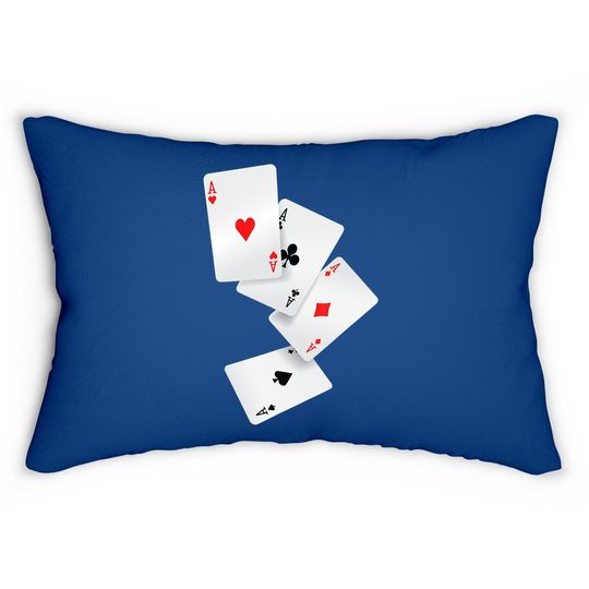 Four Aces Poker Pro Lucky Player Winner Costume Hand Gifts Lumbar Pillow
