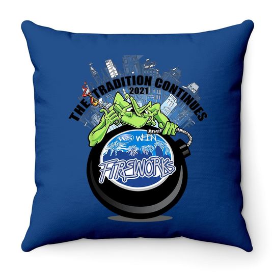 Webn Fireworks 2021 Throw Pillow