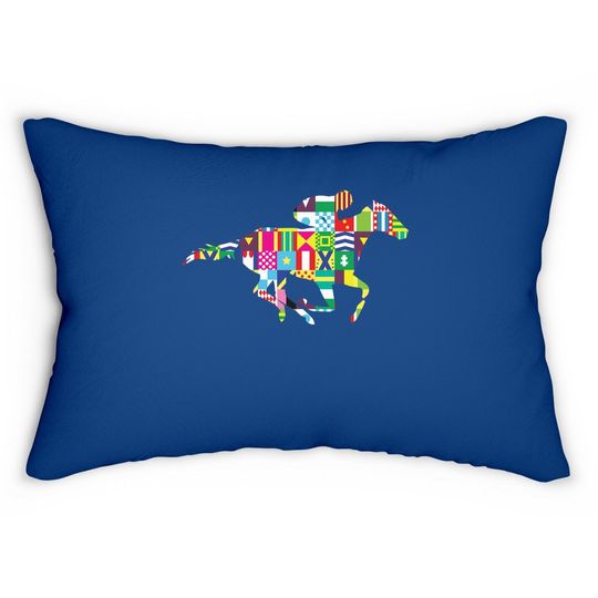 Kentucky Horse Racing Silks Lumbar Pillow