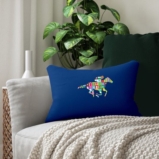 Kentucky Horse Racing Silks Lumbar Pillow