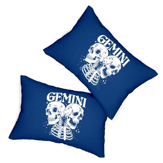 Gemini Faery Crystal Witch Skull Constellation Lumbar Pillow