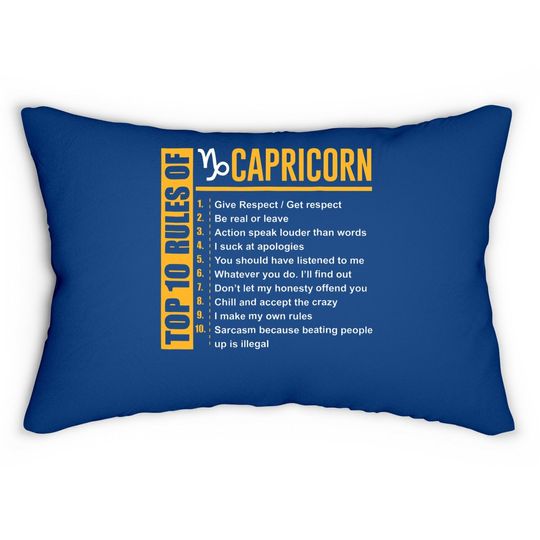 Top 10 Rules Of Capricorn Birthday Lumbar Pillow