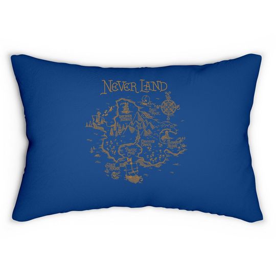 Peter Pan Never Land Map Graphic Lumbar Pillow