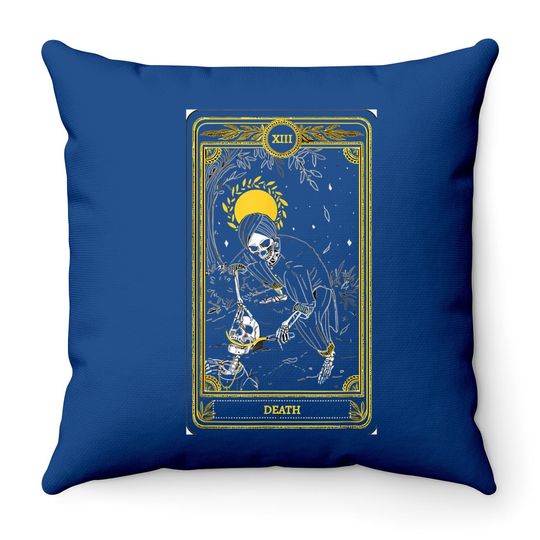 The Death Tarot Card Creepy Siren Halloween Witch Throw Pillow